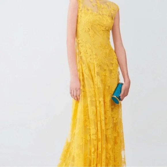 chinese dress ladies Siula Crochet Maxi Dress | Yellow